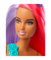 Imagine Barbie papusa Dreamtopia Sirena cu parul in doua culori