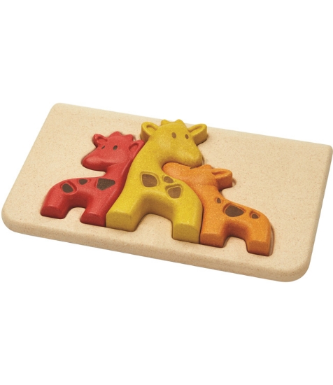 Imagine Puzzle din lemn cu girafe