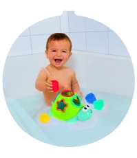 Imagine Jucarie bebe Broscuta plutitoare cu forme si cuburi