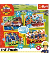 Imagine Puzzle Trefl 4In1 Ajutoarele Pompierului Sam