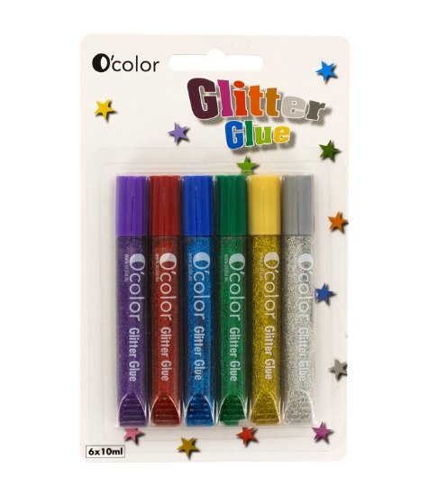 Imagine Set 6 flacoane lipici glitter colorat