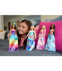 Imagine Barbie papusa Dreamtopia Printesa  cu coronita galbena