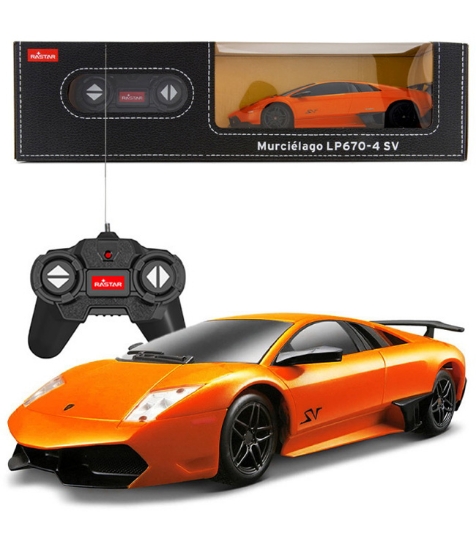 Imagine Masina cu telecomanda Lamborghini Murcielago Lp670 portocaliu cu scara 1 La 24