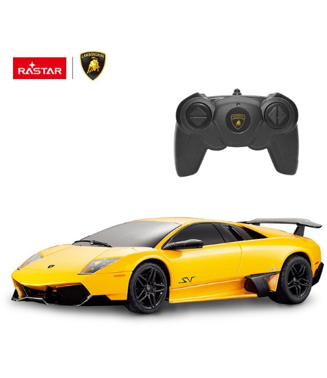 Imagine Masina cu telecomanda Lamborghini Murcielago Lp670 galben cu scara 1 La 24