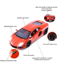 Imagine Masina cu telecomanda Lamborghini Aventador rosu cu scara 1 La 24