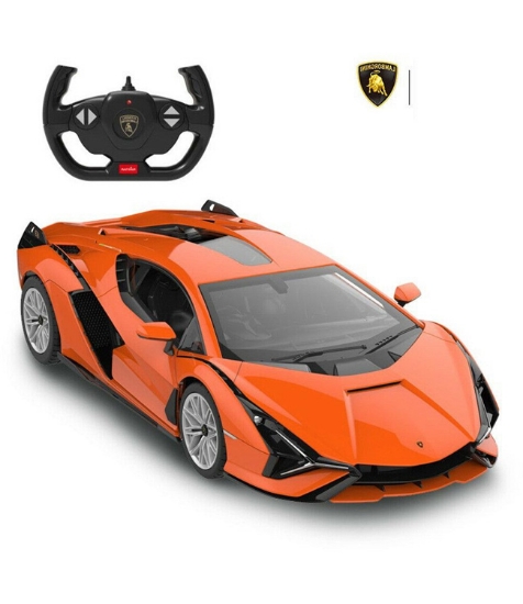 Imagine Masina cu telecomanda Lamborghini Sian portocaliu cu scara 1 La 14