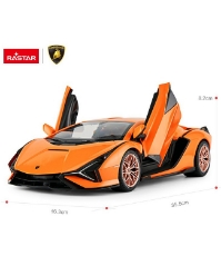 Imagine Masina cu telecomanda Lamborghini Sian portocaliu cu scara 1 La 14