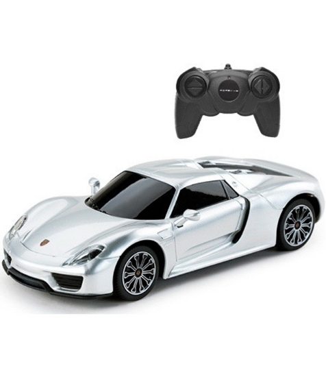 Imagine Masina cu telecomanda Porsche 918 Spyder argintiu cu scara 1 La 24