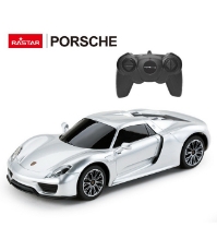 Imagine Masina cu telecomanda Porsche 918 Spyder argintiu cu scara 1 La 24