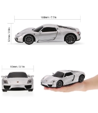 Imagine Masina cu telecomanda Porsche 918 Spyder argintiu cu scara 1 La 24