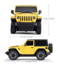 Imagine Masina cu telecomanda Jeep Wrangler Rubicon galben cu scara 1 La 24