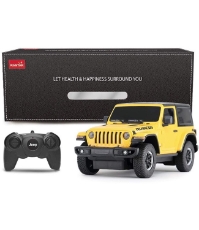 Imagine Masina cu telecomanda Jeep Wrangler Rubicon galben cu scara 1 La 24