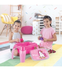 Imagine Masuta de activitati cu 30 cuburi de construit - Unicorn