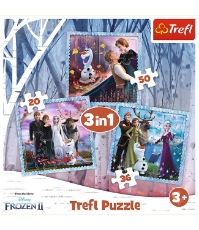 Imagine Puzzle Trefl 3 in 1 Frozen2 Regatul de Gheata