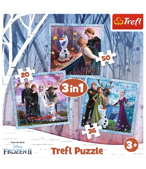 Imagine Puzzle Trefl 3 in 1 Frozen2 Regatul de Gheata