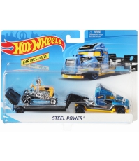 Imagine Set camion si masina sport Hot Wheels Steel Power