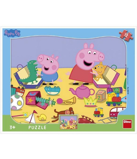 Imagine Puzzle cu rama - La joaca cu Peppa Pig (12 piese)