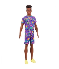 Imagine Papusa baiat Fashionista  cu tinuta lejera multicolora