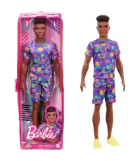 Imagine Papusa baiat Fashionista  cu tinuta lejera multicolora