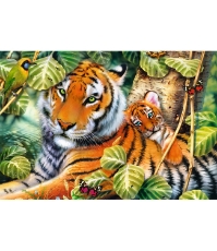 Imagine Puzzle Trefl 1500 Tigri Bengalezi in Padurea Tropicala