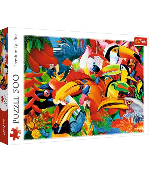 Imagine Puzzle Trefl 500 Pasari colorate