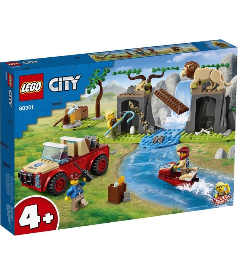 Imagine Lego City masina de teren pentru salvarea animalelor salbatice 60301