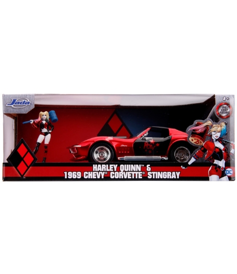 Imagine Masinuta din metal Harley Quinn 1969 Chevy Corvette scara 1:24