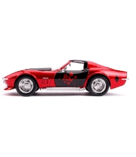 Imagine Masinuta din metal Harley Quinn 1969 Chevy Corvette scara 1:24