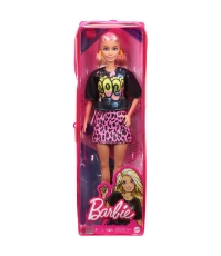 Imagine Papusa Barbie Fashionista blonda cu tinuta de vara rock