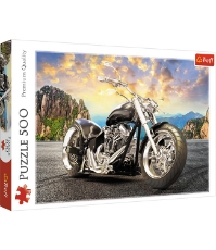 Imagine Puzzle Trefl 500 Motocicleta Neagra