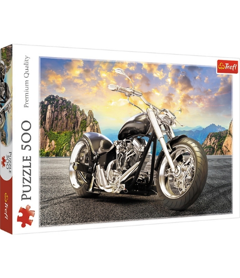Imagine Puzzle Trefl 500 Motocicleta Neagra