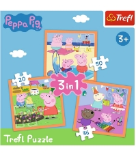 Imagine Puzzle Trefl 3 in 1, Inventiva Peppa Pig