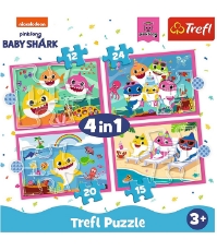 Imagine Puzzle Trefl 4 in 1, Familia Shark