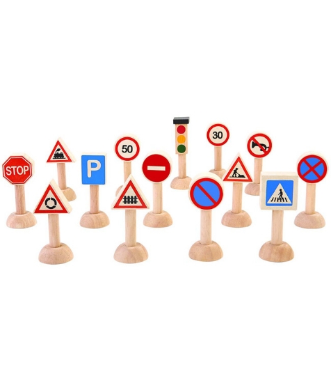 Imagine Set cu semne rutiere de jucarie