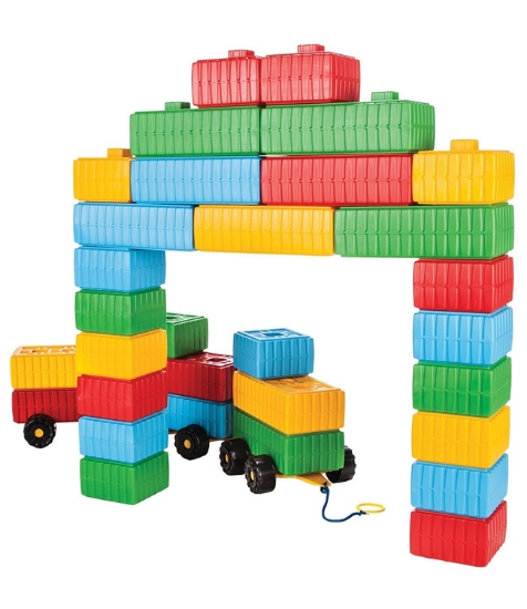 Imagine Jucarie Cuburi de construit Brick Blocks and Car Set 43 piese