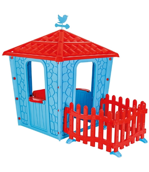 Imagine Casuta cu gard pentru copii Stone House with Fence blue