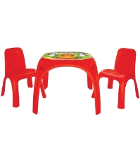 Imagine Set Masuta cu 2 scaune pentru copii King Table red