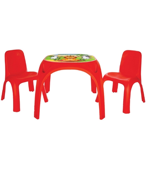 Imagine Set Masuta cu 2 scaune pentru copii King Table red