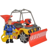 Imagine ATV Fireman Sam, Sam Mercury Snow Quad cu lama de zapada, figurina Sam si accesorii