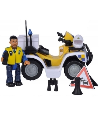 Imagine ATV Fireman Sam Police cu figurina Malcolm si accesorii