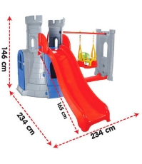 Imagine Centru de joaca Castle Slide and Swing Set grey