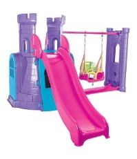 Imagine Centru de joaca Castle Slide and Swing Set purple