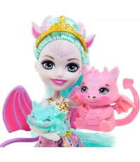 Imagine Papusa Enchantimals Deanna Dragon Family cu 3 figurine si accesorii