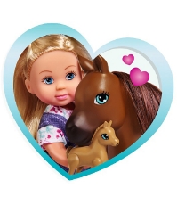 Imagine Set Evi Love Doctor Evi Welcome Horse papusa 12 cm cu figurina cal si accesorii