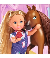 Imagine Set Evi Love Doctor Evi Welcome Horse papusa 12 cm cu figurina cal si accesorii