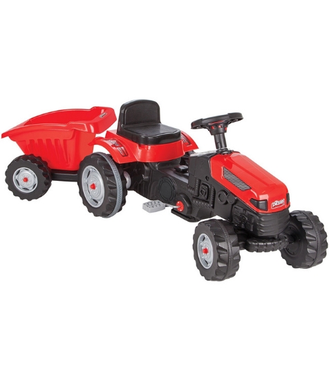 Imagine Tractor cu pedale si remorca Active with Trailer 07-316 red