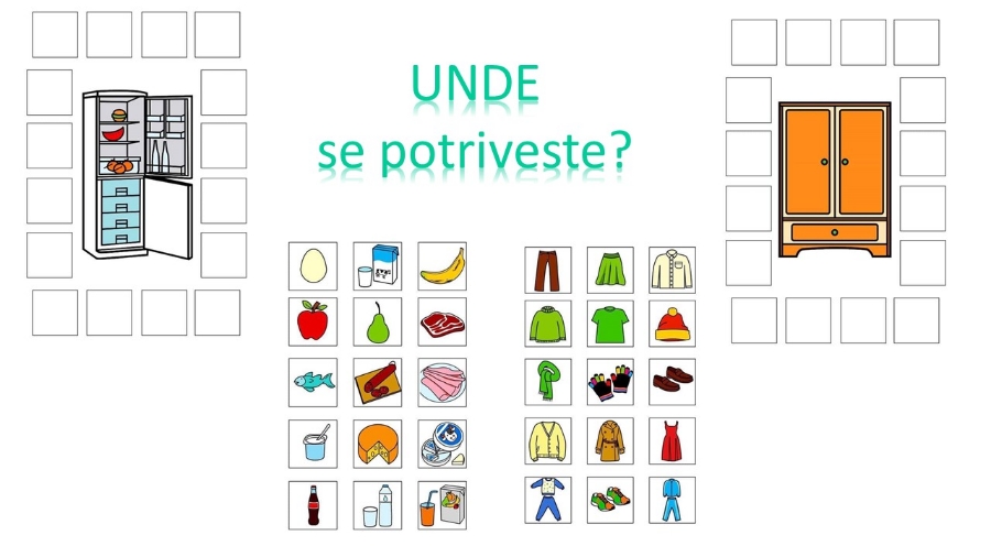 Fise de activitati 1-2 ani - Joc de sortare si vocabular