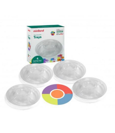 Imagine Set 4 tavite compartimentate translucide pentru sortare