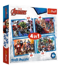 Imagine Puzzle Trefl 4 in 1 Avengers - Razbunatorii Curajosi