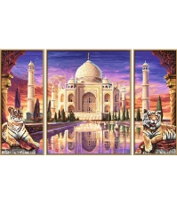 Imagine Kit Pictura pe numere Taj Mahalmemorialul Iubirii Eterne, 3 tablouri